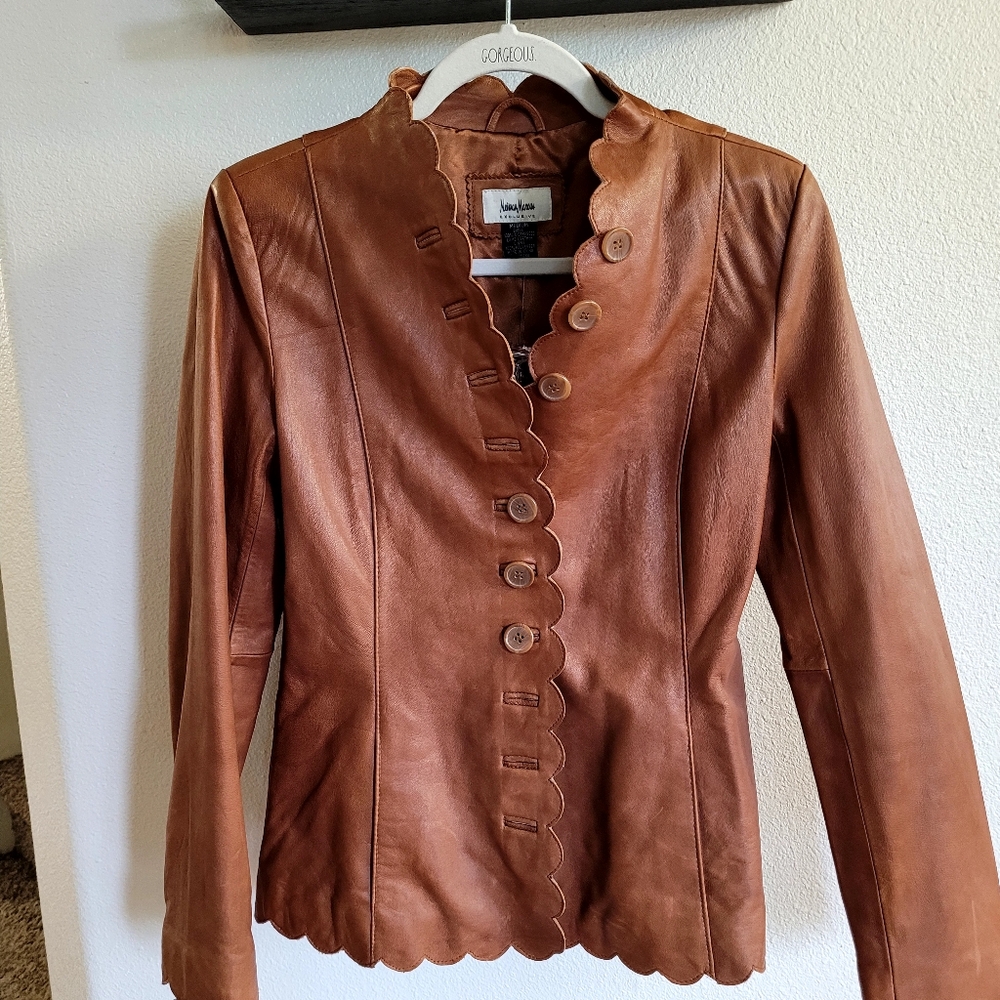 Neiman Marcus Exclusive Leather Blazer